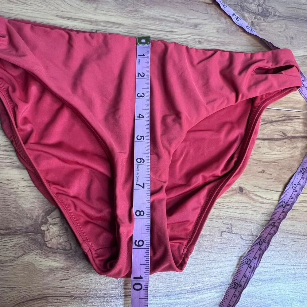Calia Cut Out‎ Bikini Bottoms Womens Size M Rust Orange Low Medium Coverage